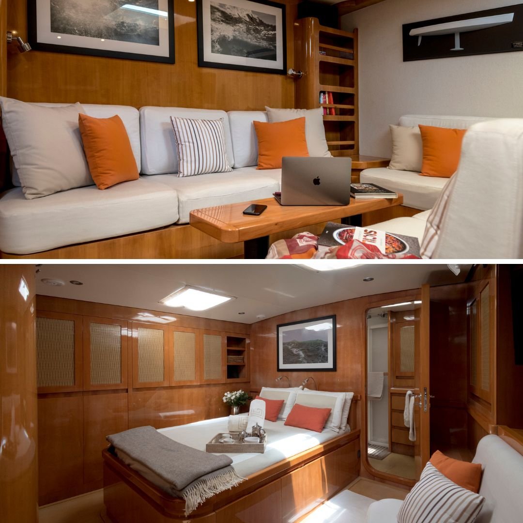 Logica yacht deck and dining area