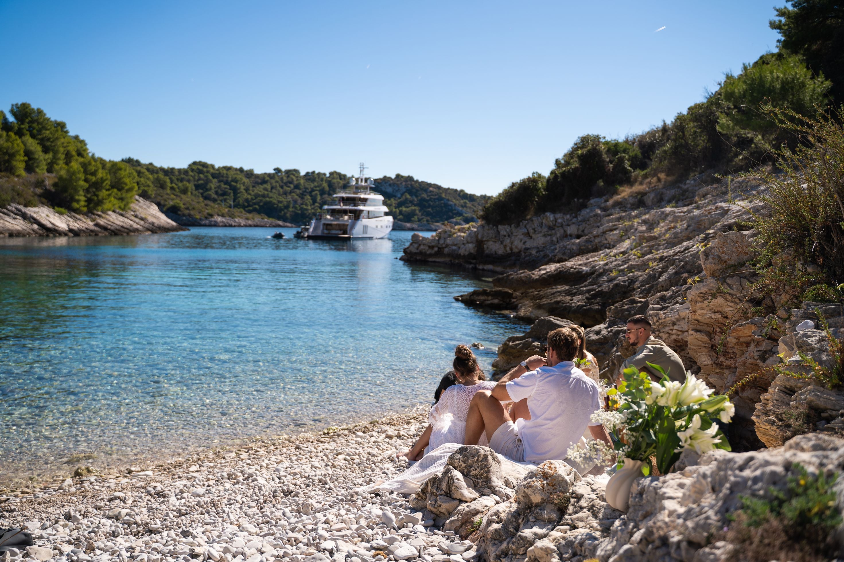 Renata yacht sundeck and entertainment areas