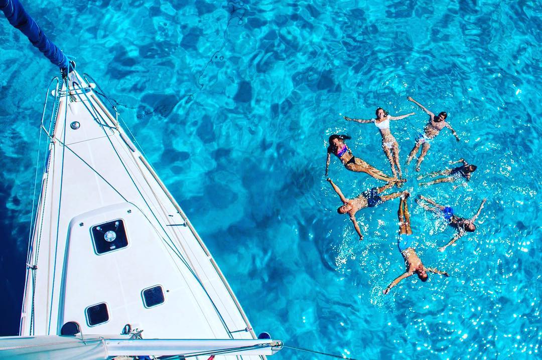 Catamaran deck space and interior luxury