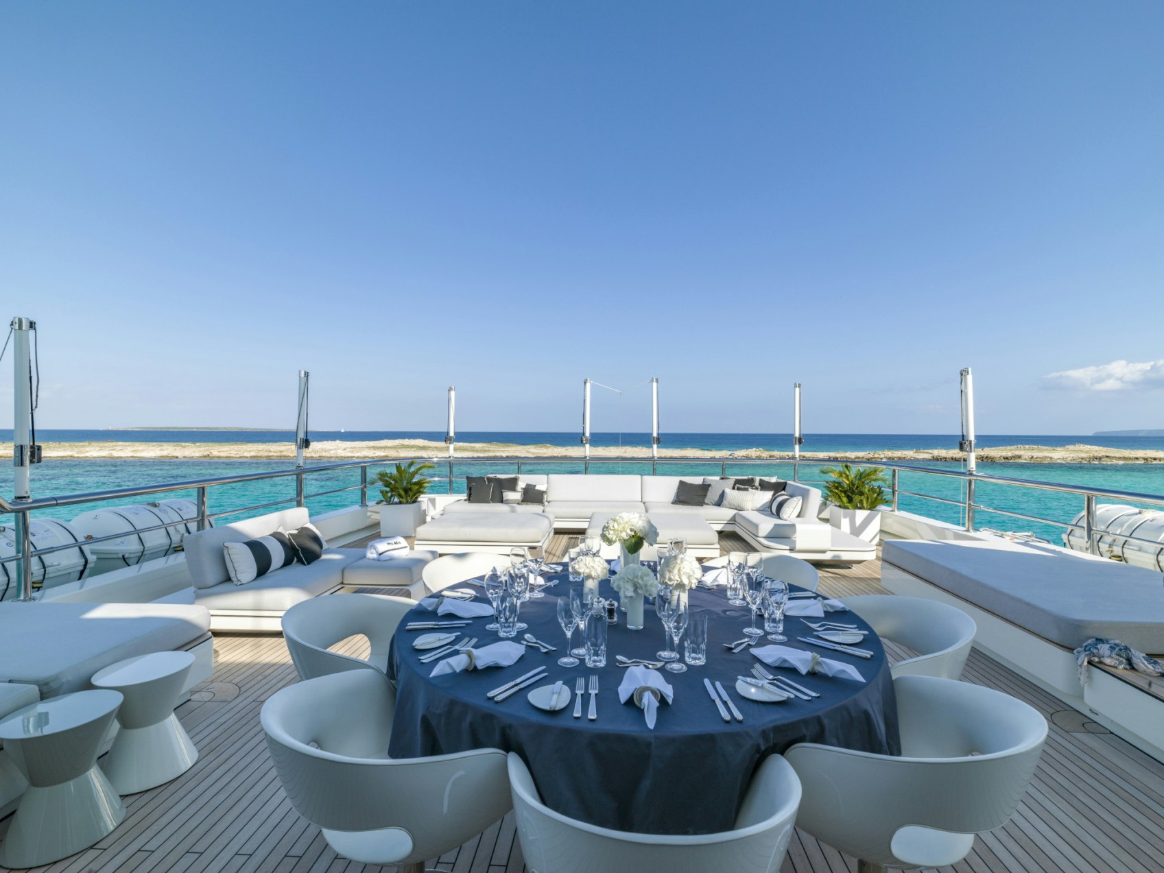 Roma yacht elegant interior lounge