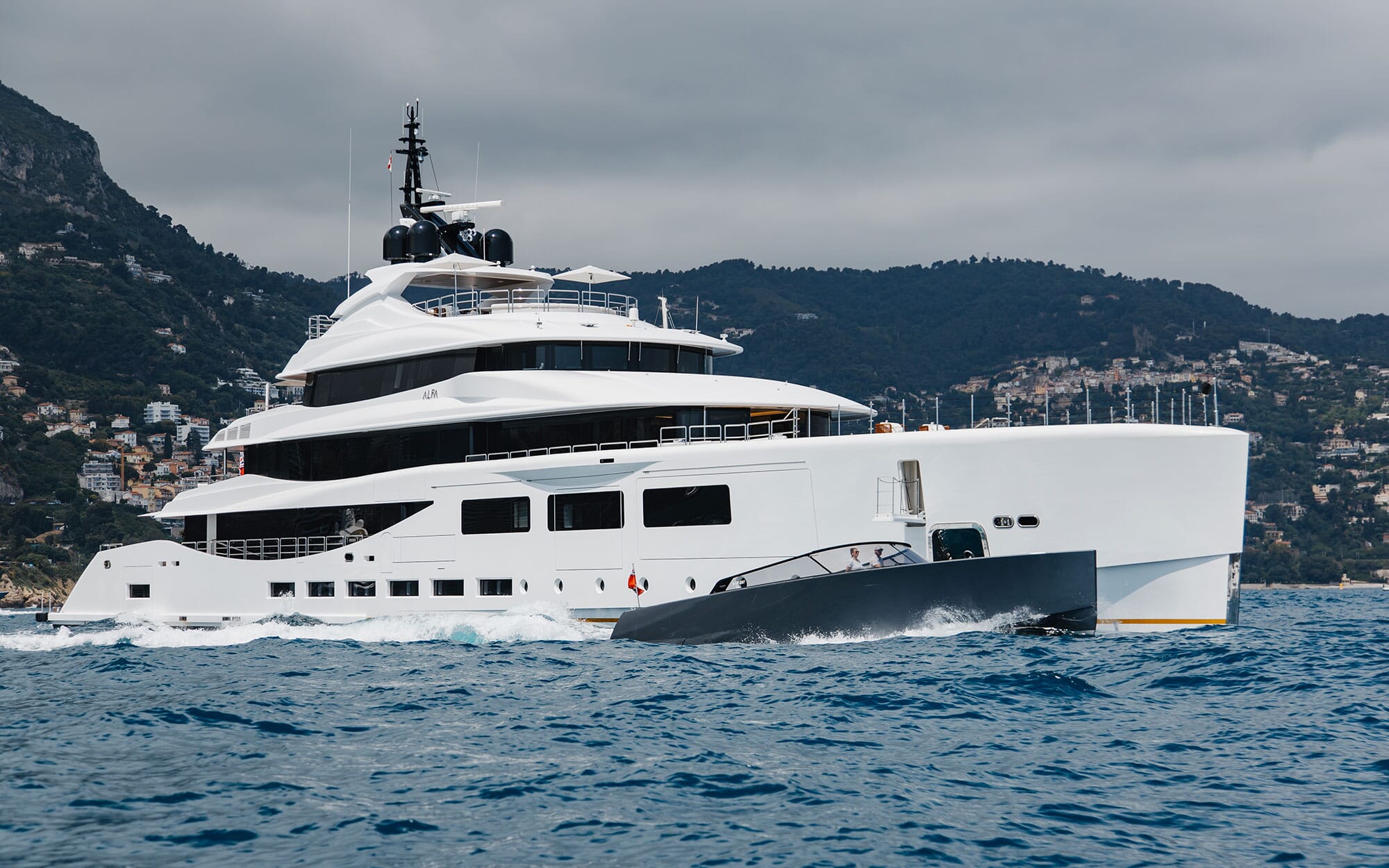 Alfa superyacht swimming pool deck