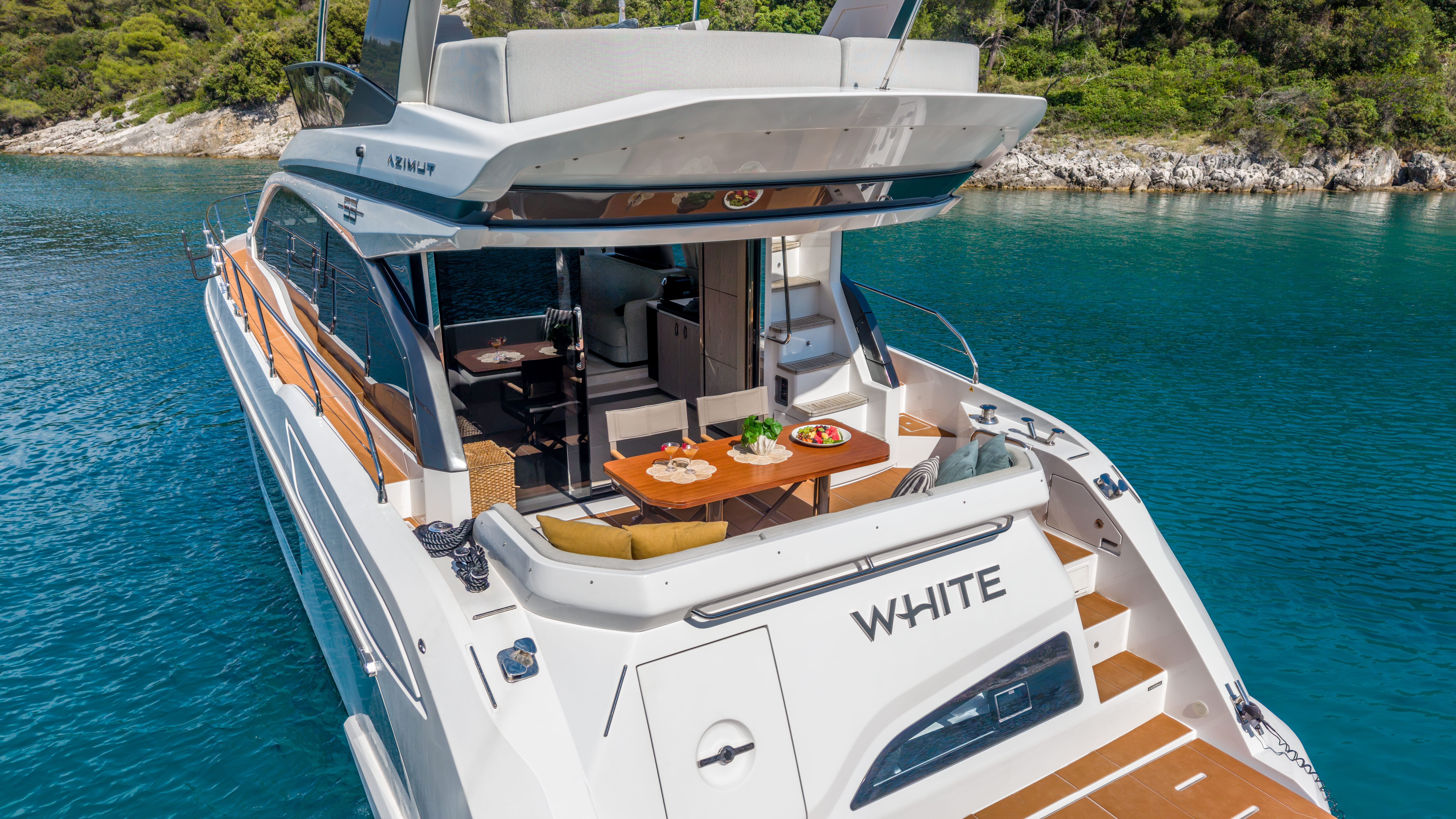 White Azimut 53 Fly yacht exterior Croatia