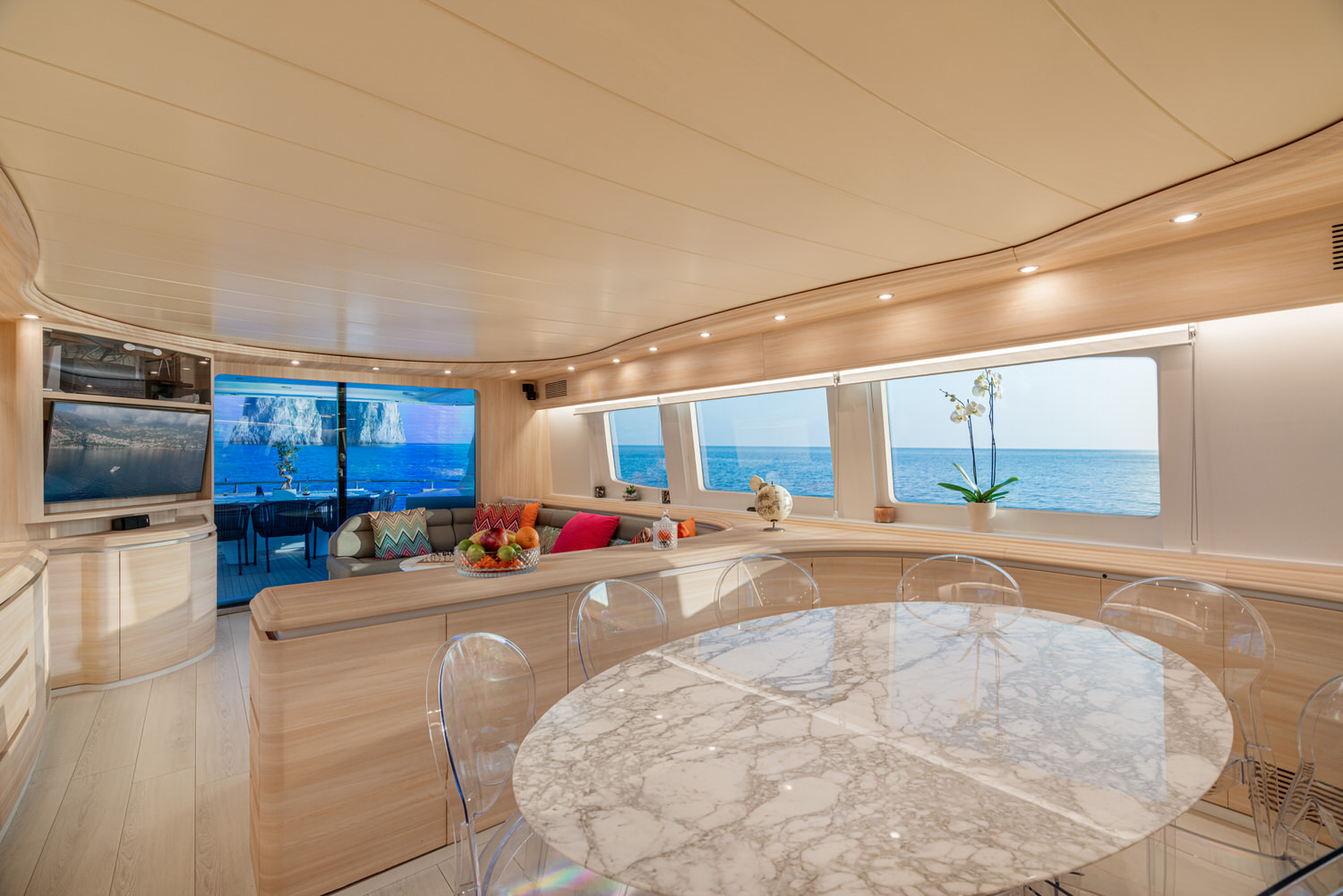 Gemini 3 flybridge dining Amalfi Italy