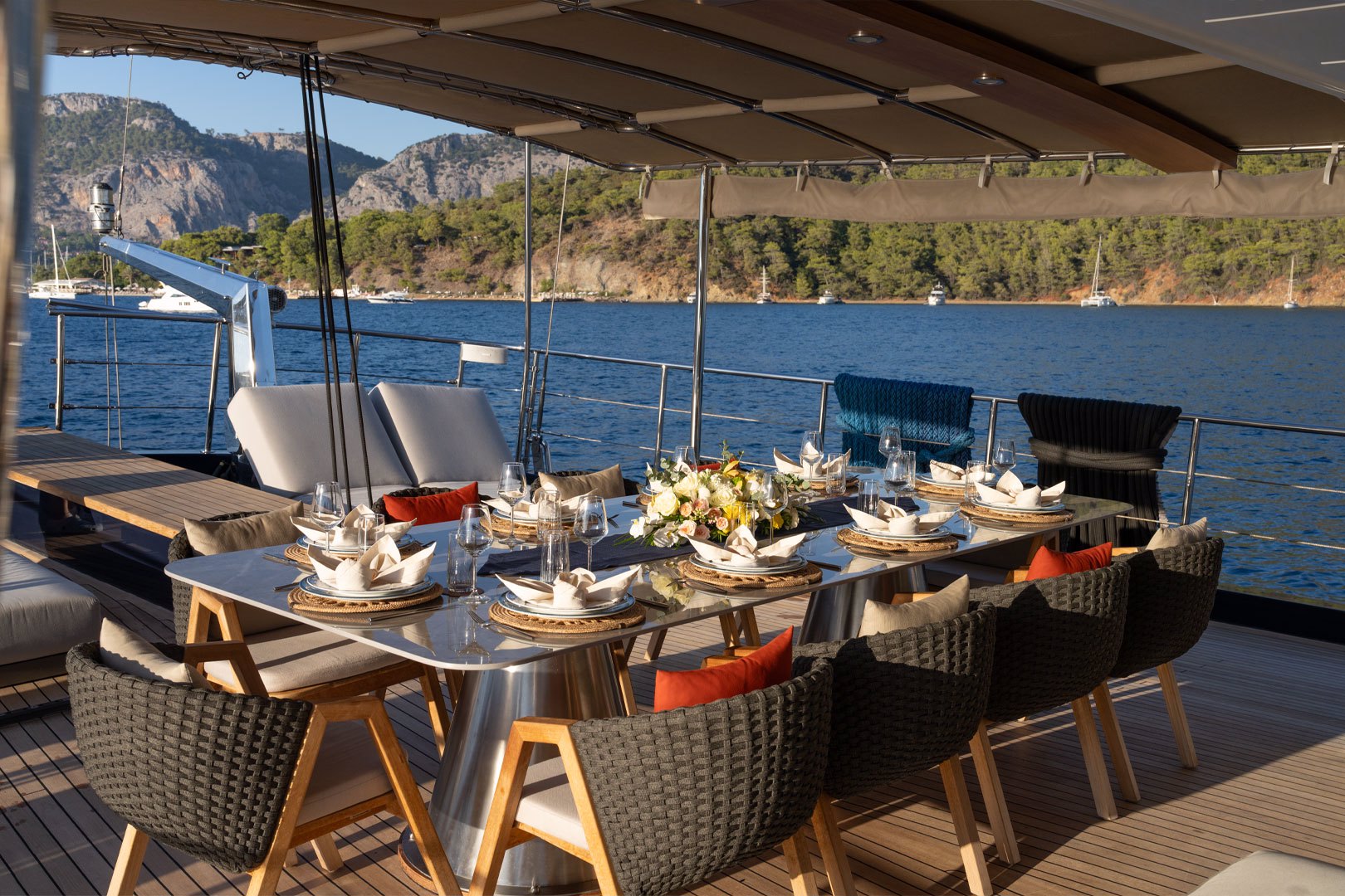 Perla Del Mare cabins and interior luxury charter