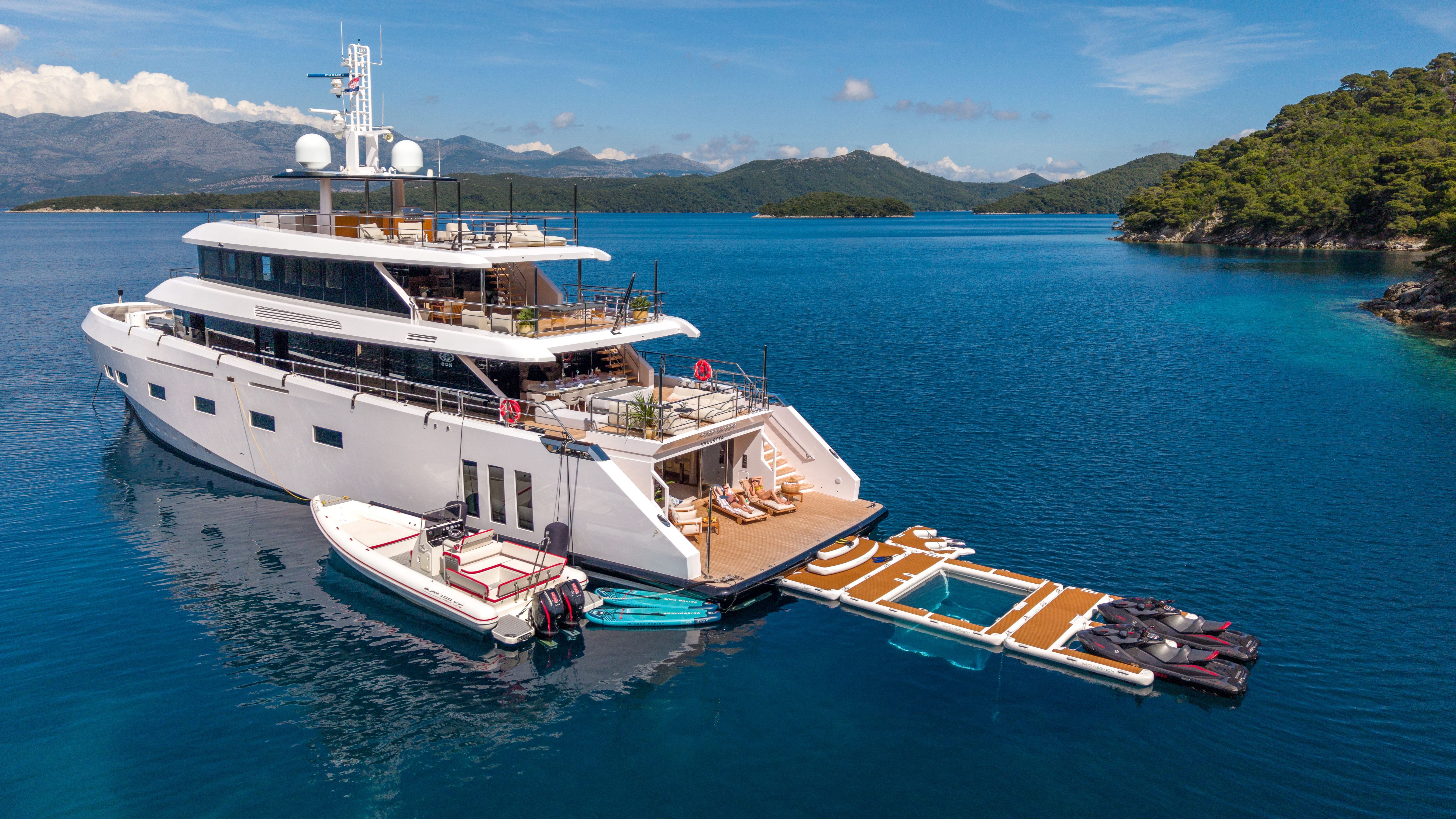 Renata yacht deck and sea views