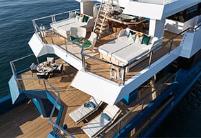 King Benji anchored in Mediterranean bay