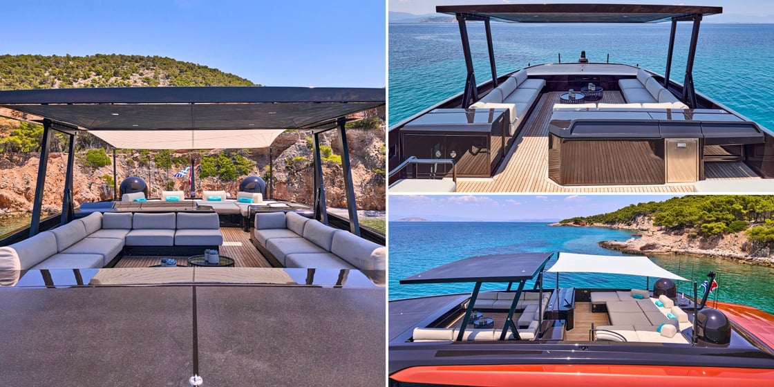Bestia Sanlorenzo SP110 sundeck on charter