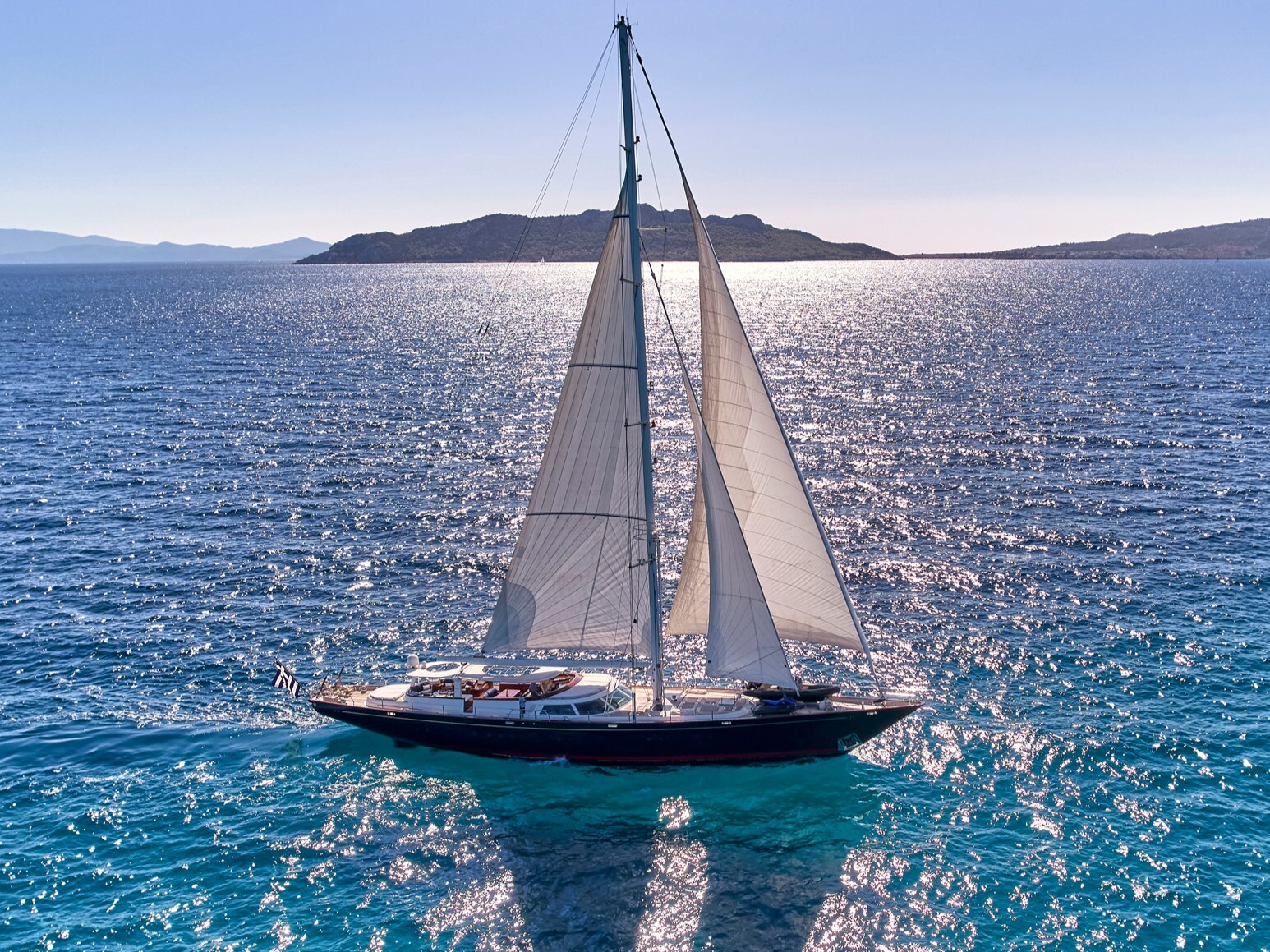 Gitana Perini Navi sailing yacht on deck details