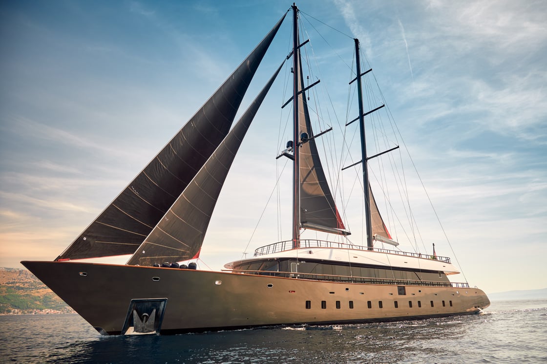 Annetta exterior profile Croatia luxury yacht charter