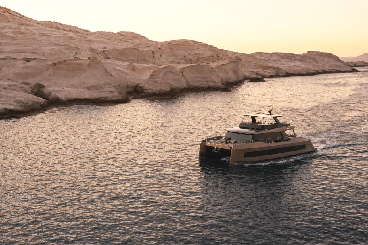 Anemos exterior deck Greece luxury charter holiday