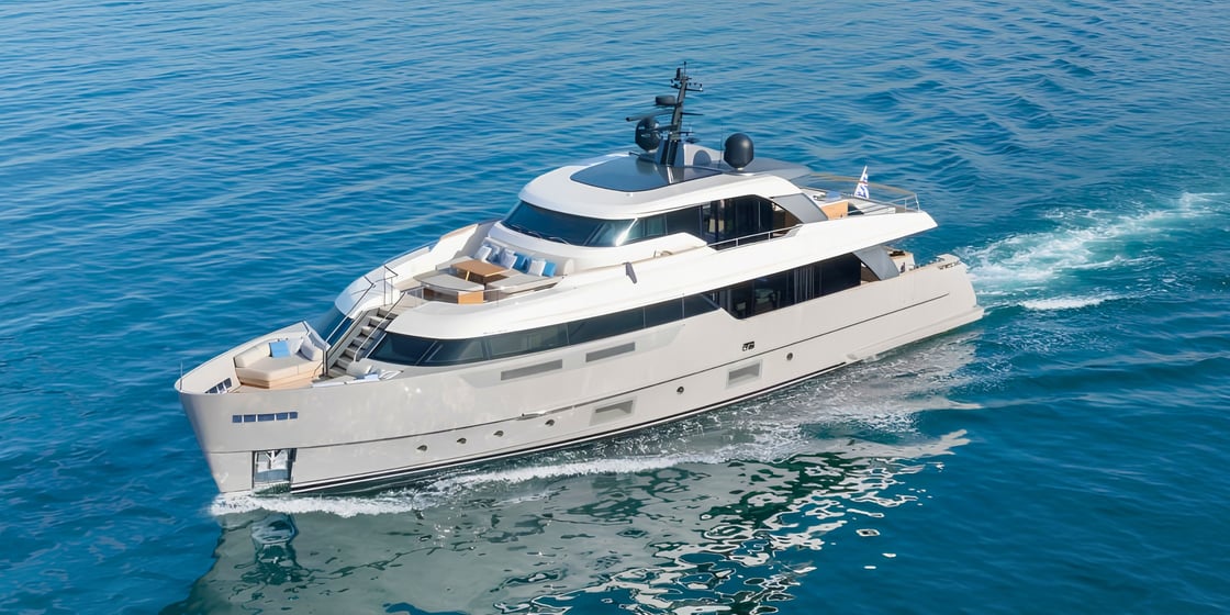 Fos Sanlorenzo SD96 stateroom interior for private yacht charter Greece