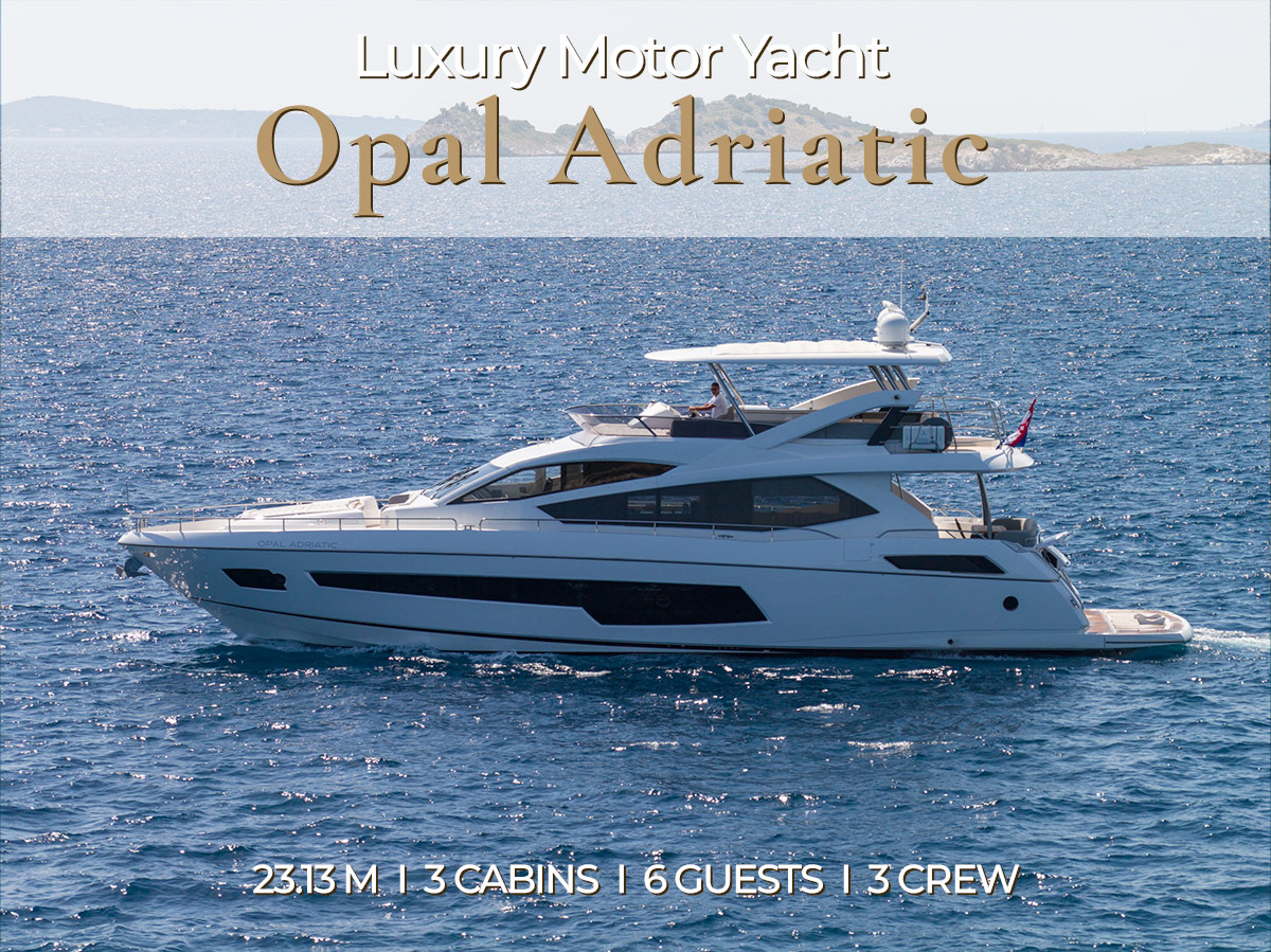 Opal Adriatic luxury yacht on the Croatian Adriatic coast