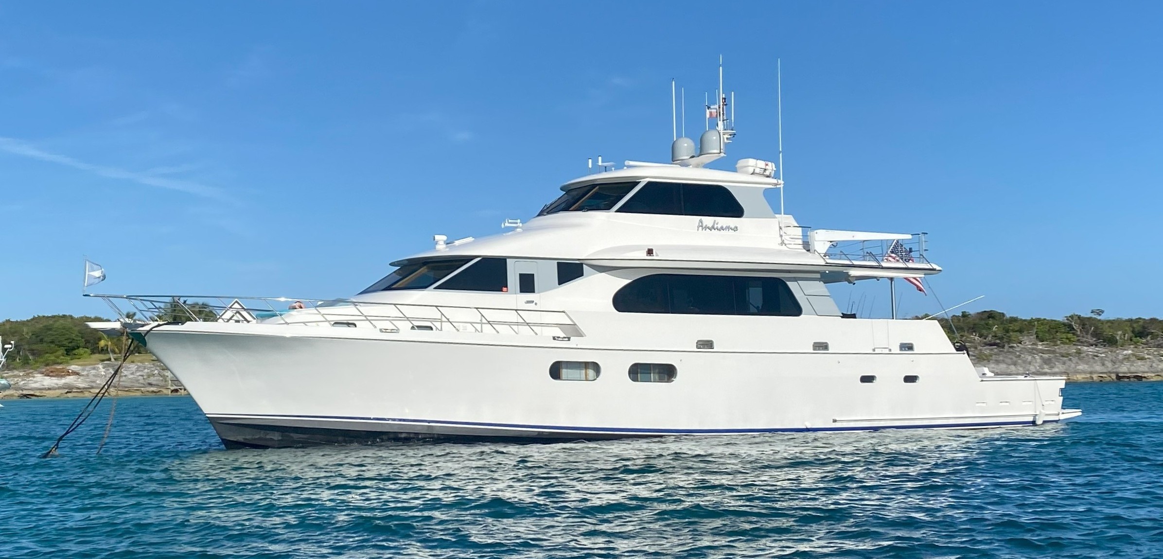 Andiamo luxury yacht charter South Florida Bahamas