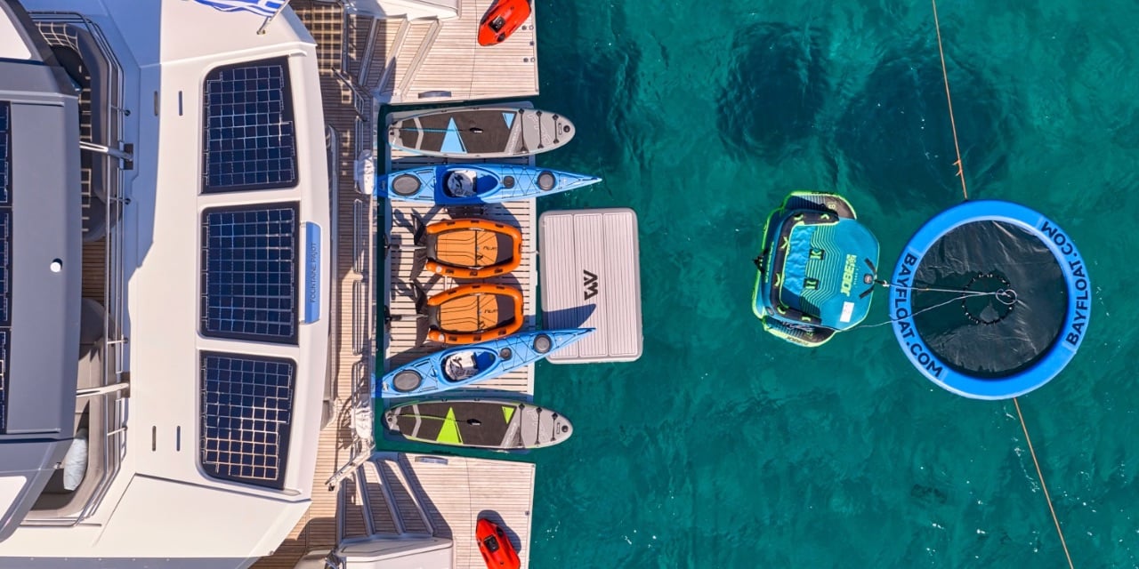 Alina at anchor in Greece