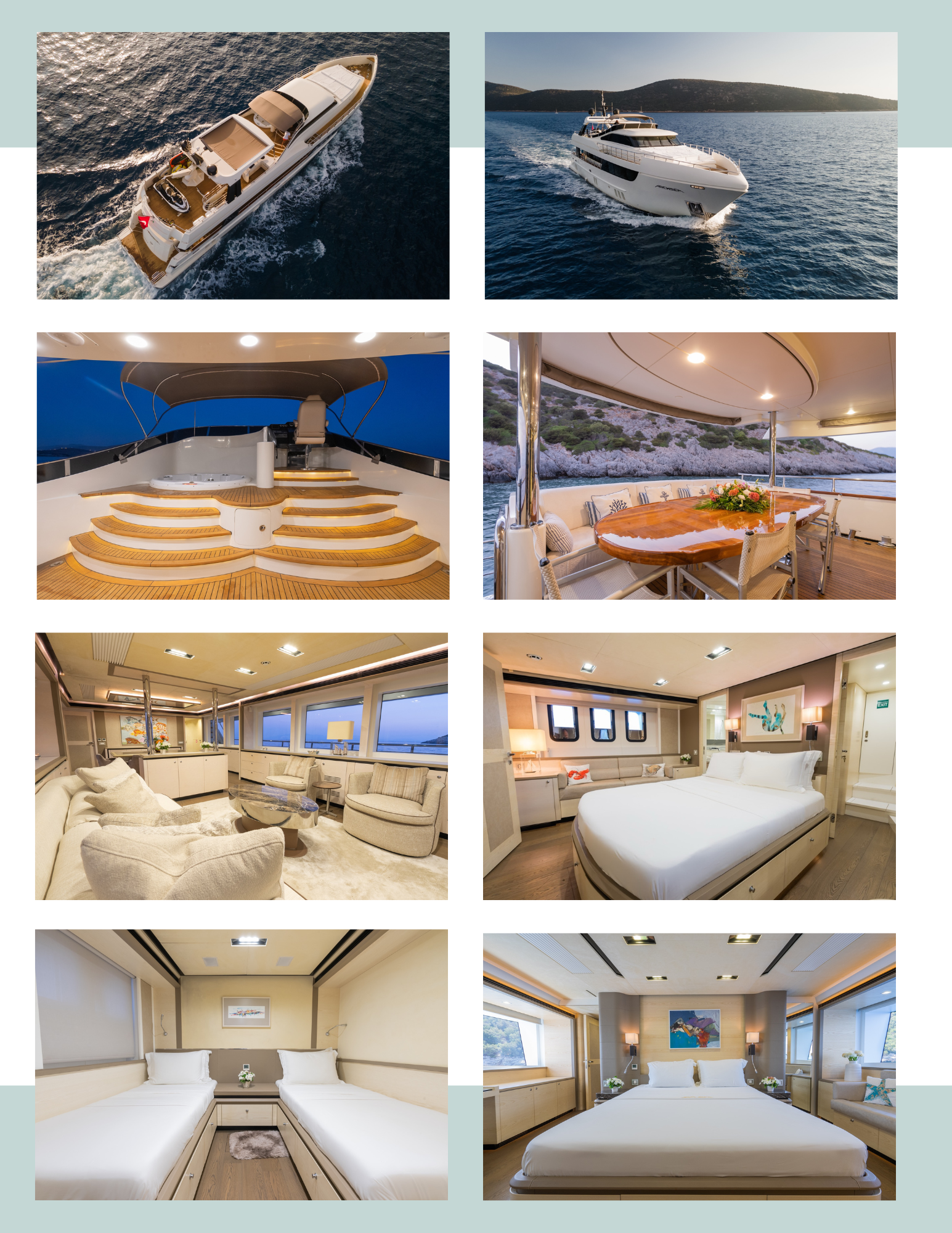 Archsea motor yacht sundeck jacuzzi charter