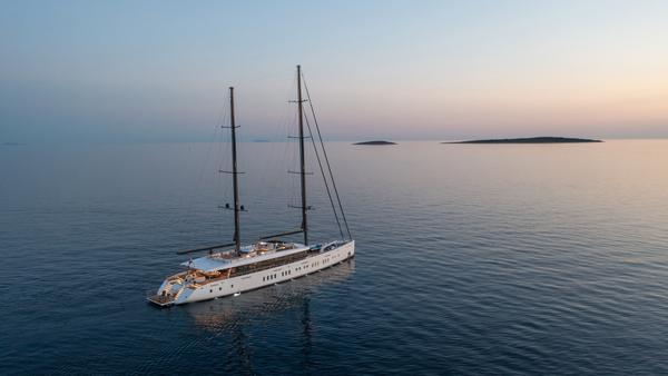 Adri gulet aerial view in Croatia