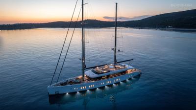 Adri gulet aerial view in Croatia