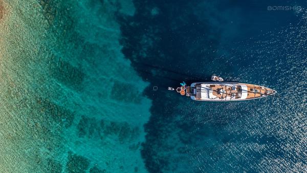 Adri gulet aerial view in Croatia