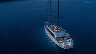 Adri gulet aerial view in Croatia