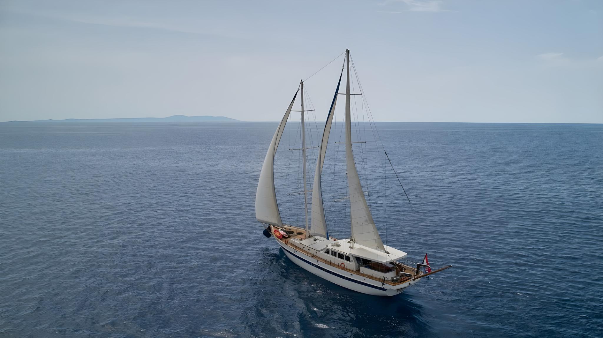 Fortuna gulet aerial view in Croatia