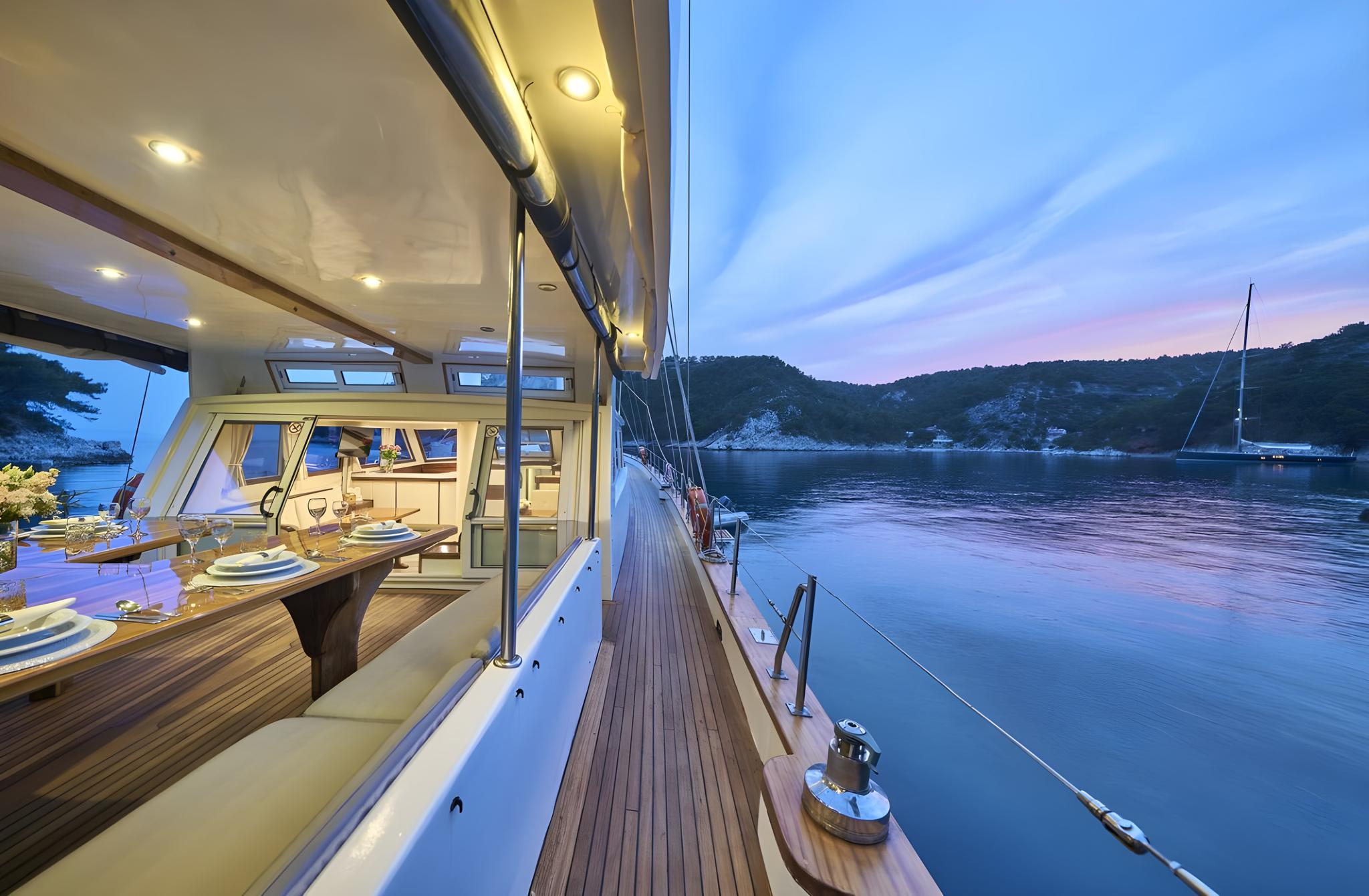 Fortuna gulet amenities exterior deck in Croatia