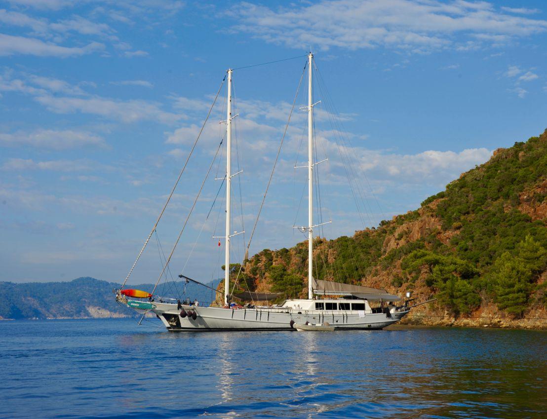 White Soul gulet amenities aerial view in Türkiye