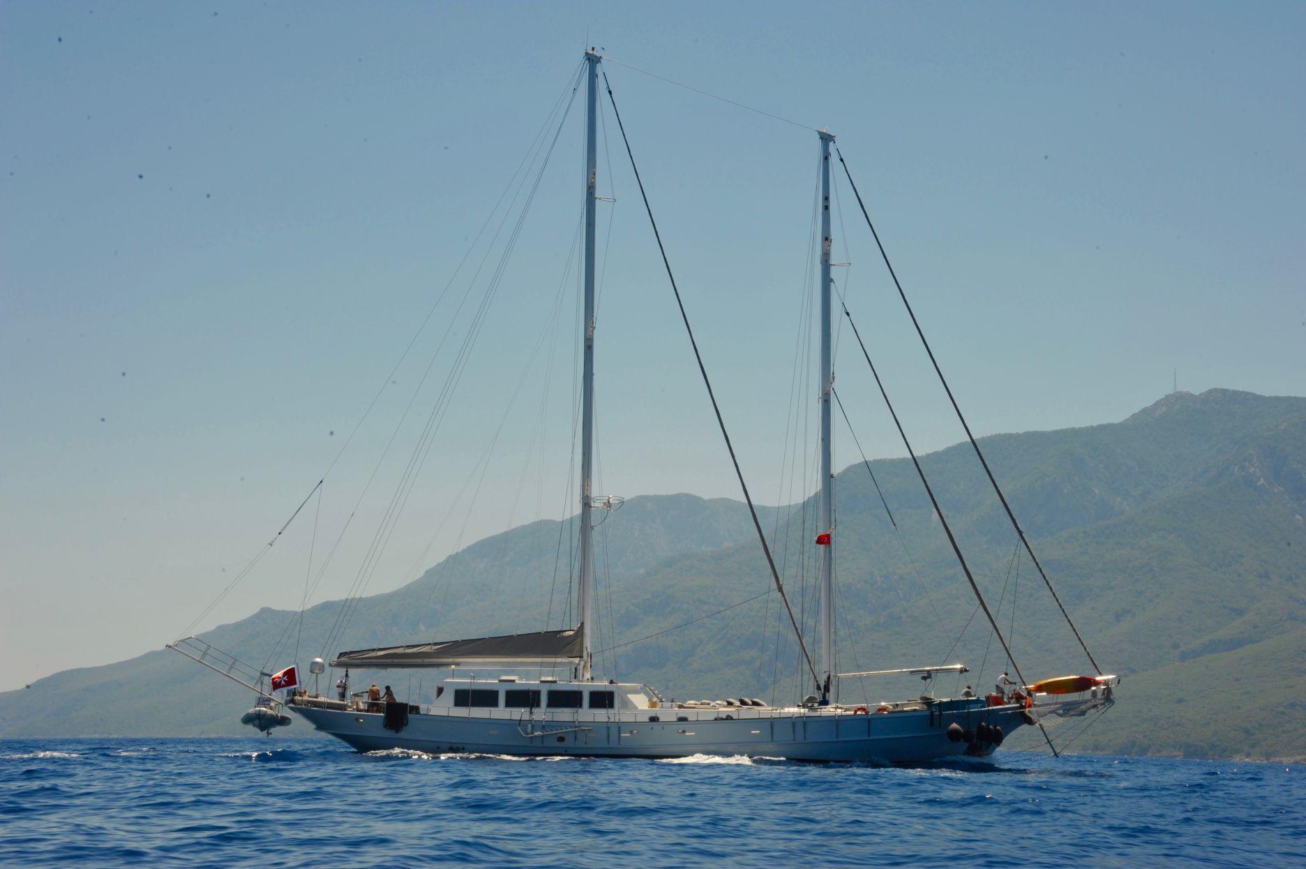 White Soul gulet amenities aerial view in Türkiye