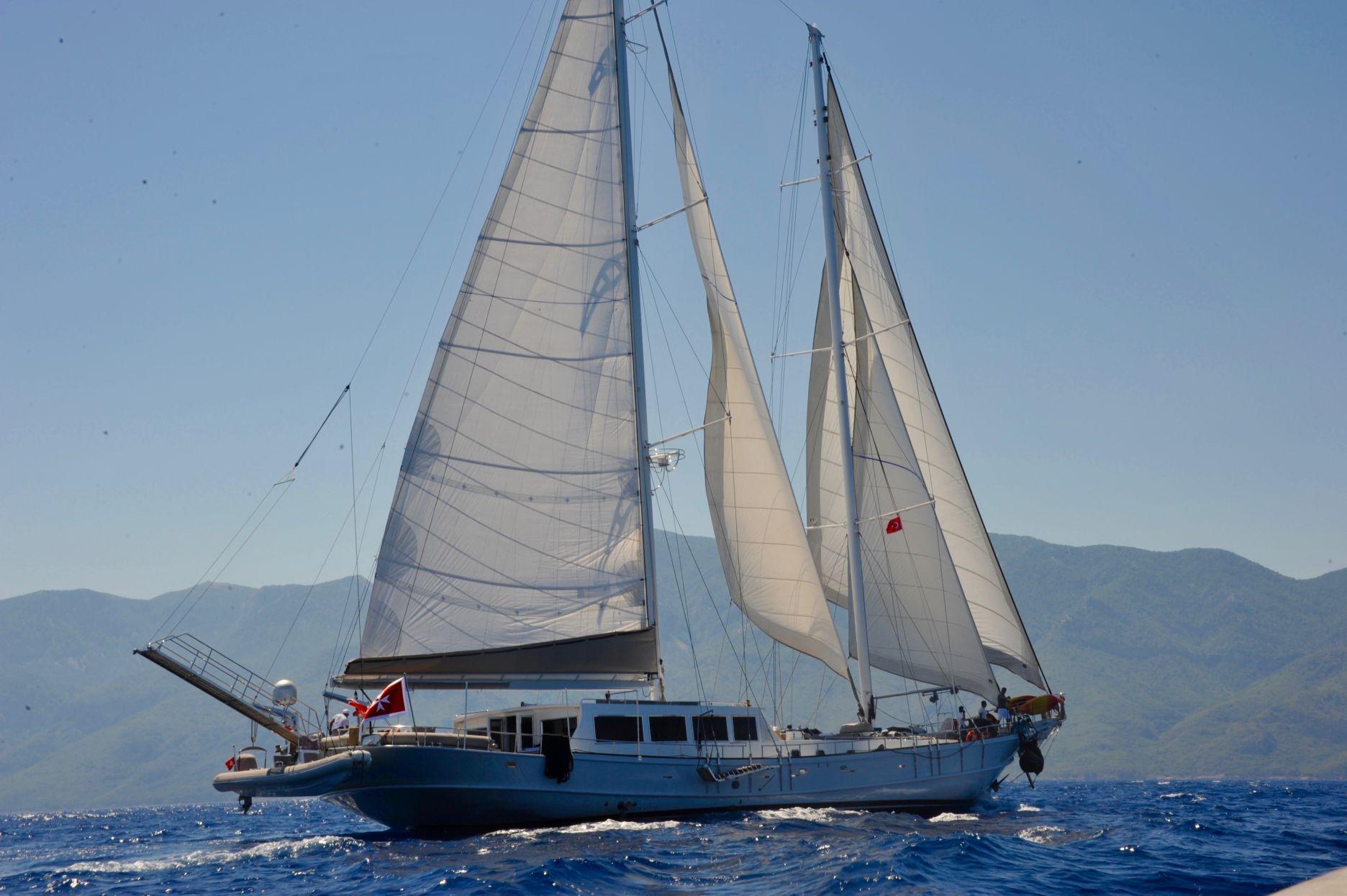 White Soul gulet amenities aerial view in Türkiye