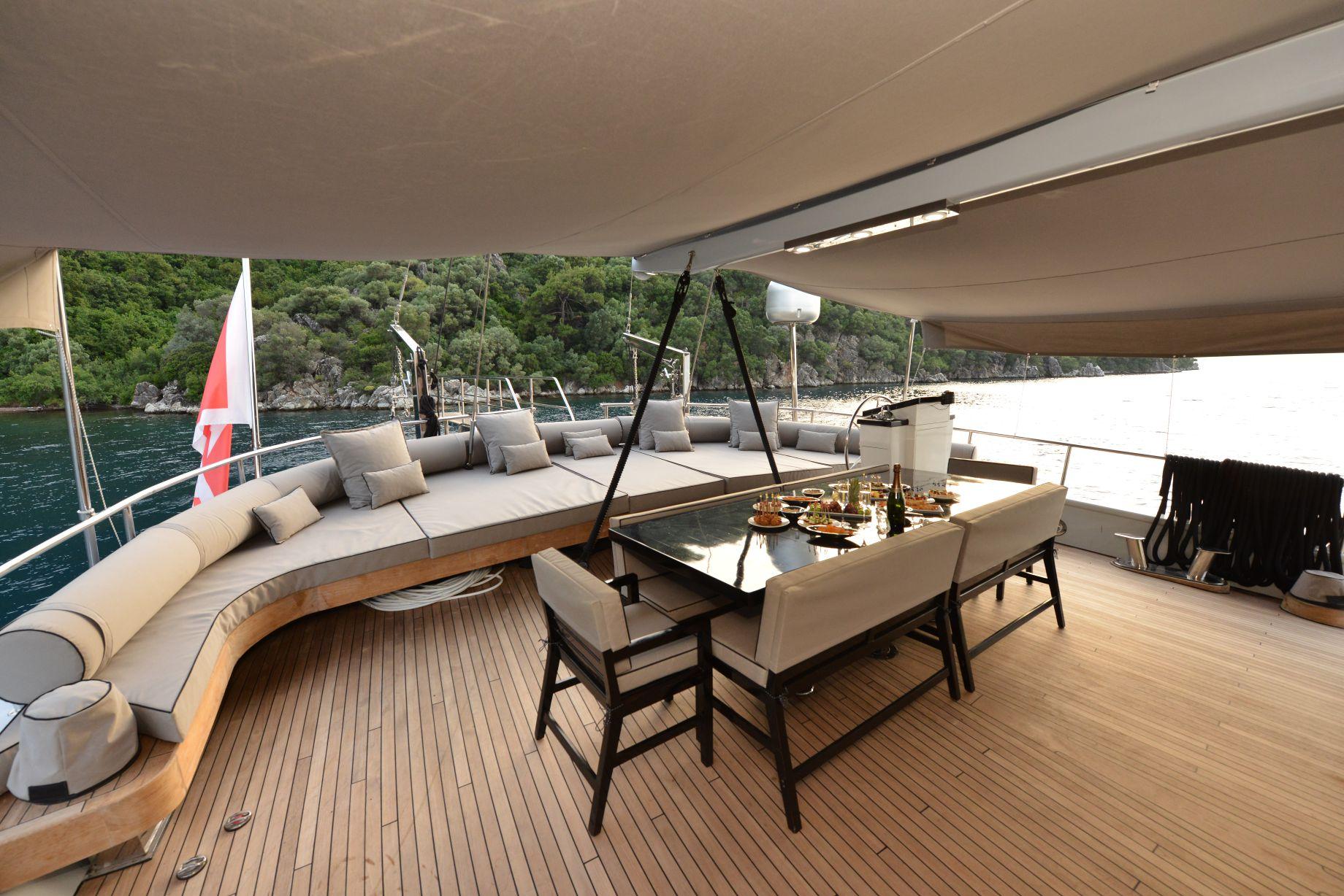 White Soul gulet amenities exterior deck in Türkiye