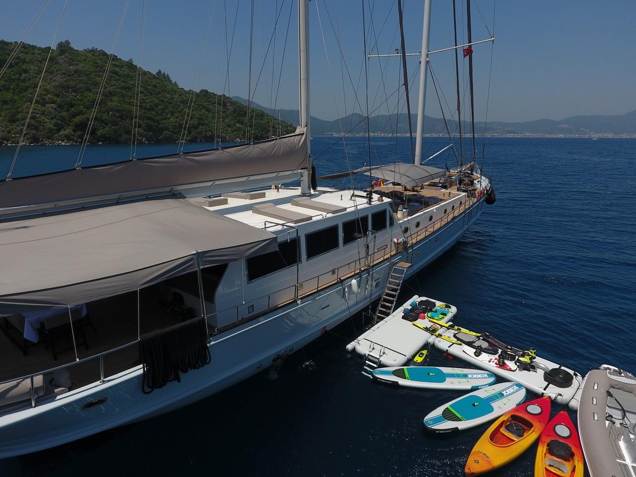 White Soul gulet aerial view in Türkiye