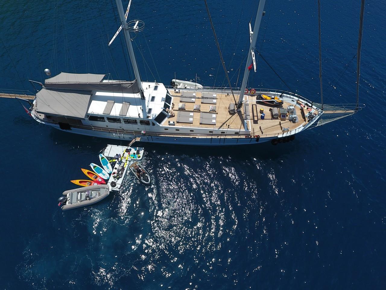 White Soul gulet aerial view in Türkiye