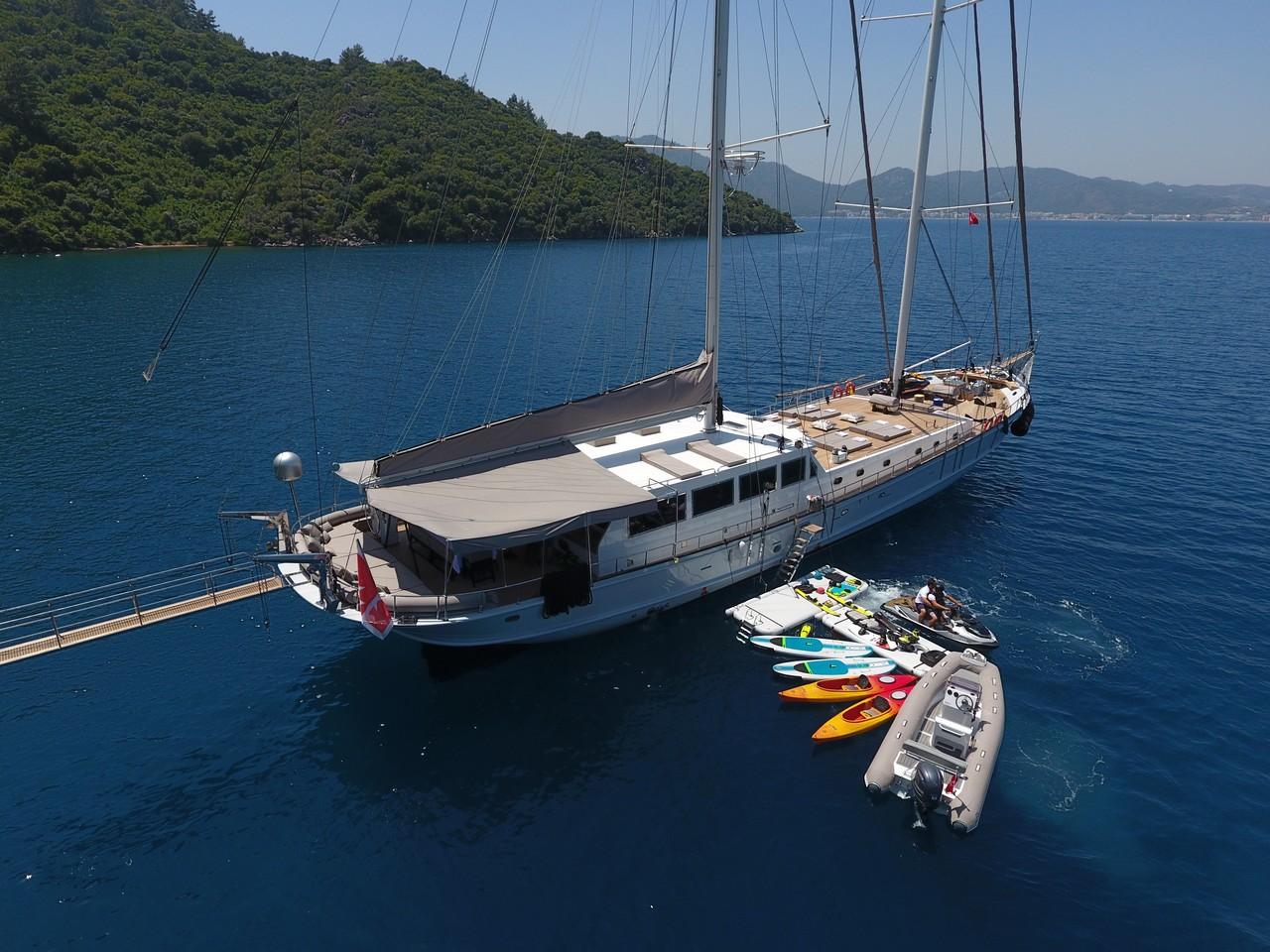 White Soul gulet aerial view in Türkiye