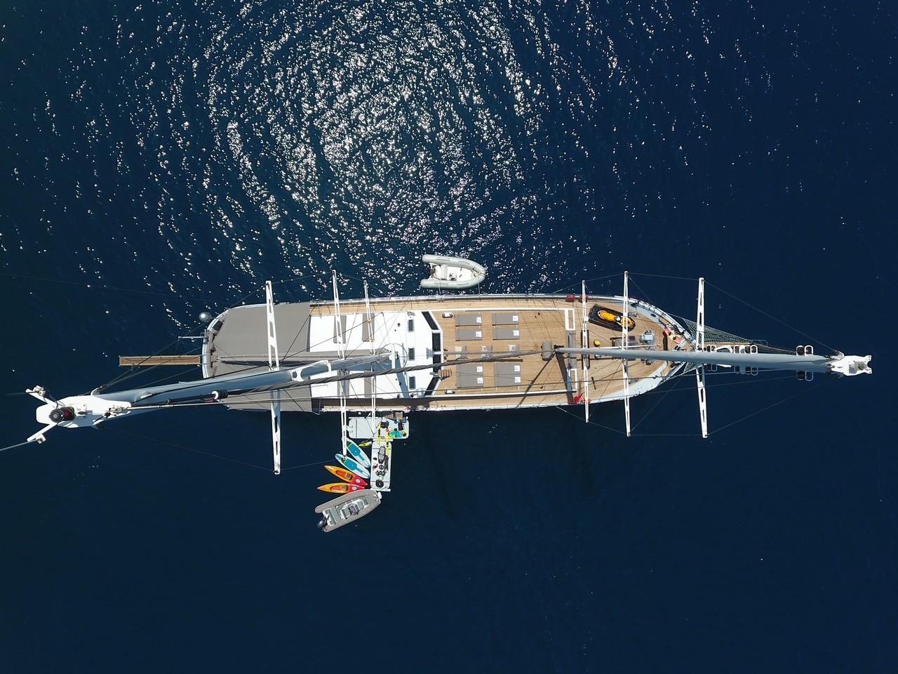 White Soul gulet aerial view in Türkiye