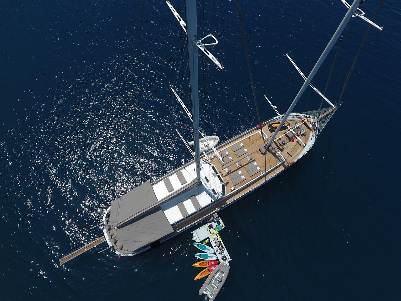 White Soul gulet aerial view in Türkiye