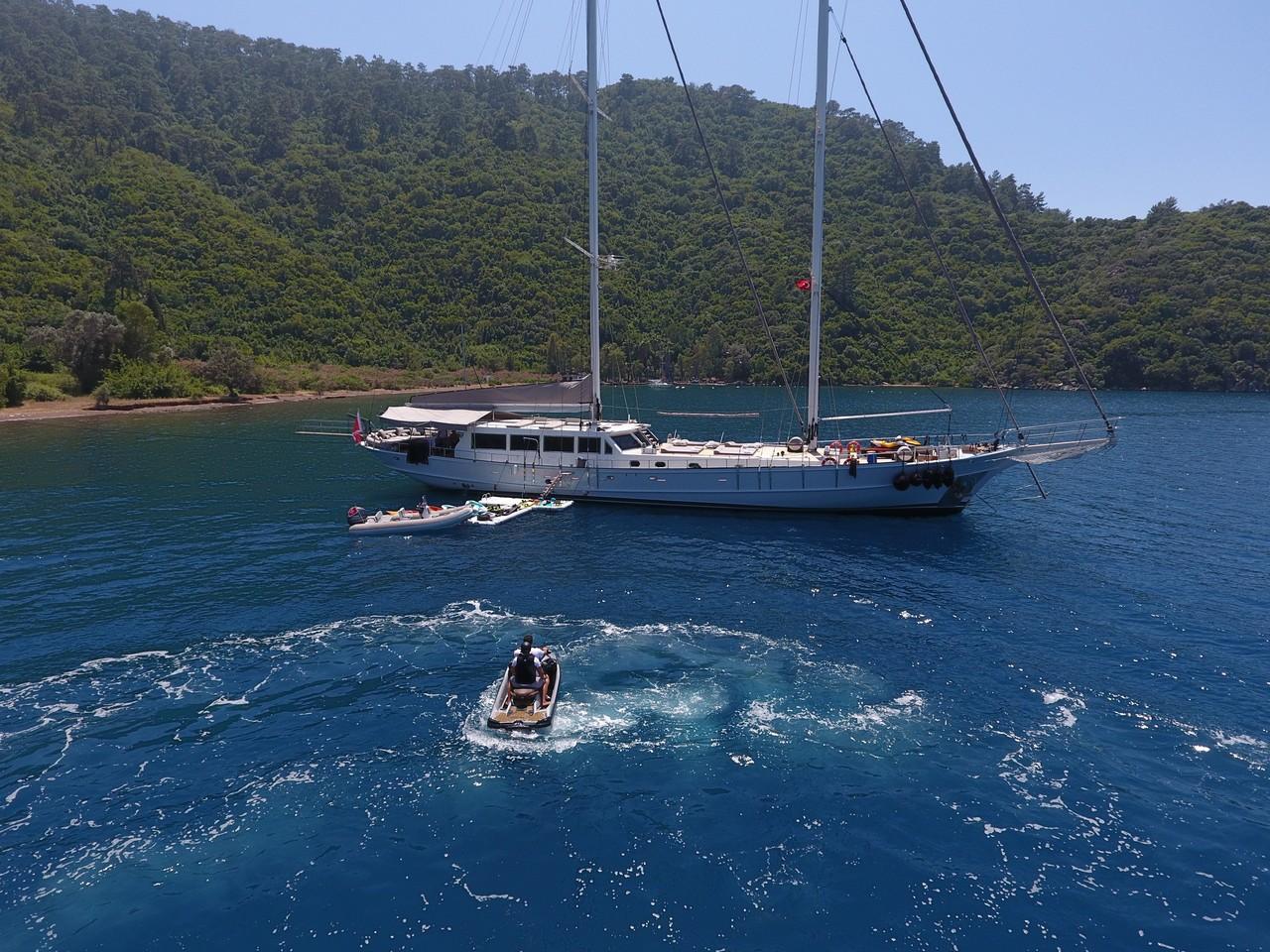 White Soul gulet aerial view in Türkiye