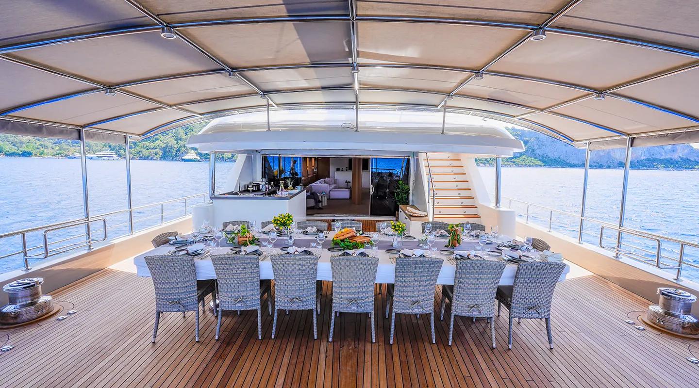 King Of The Sea gulet amenities lifestyle dining in Türkiye