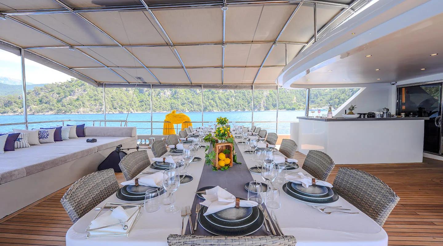 King Of The Sea gulet amenities exterior deck in Türkiye