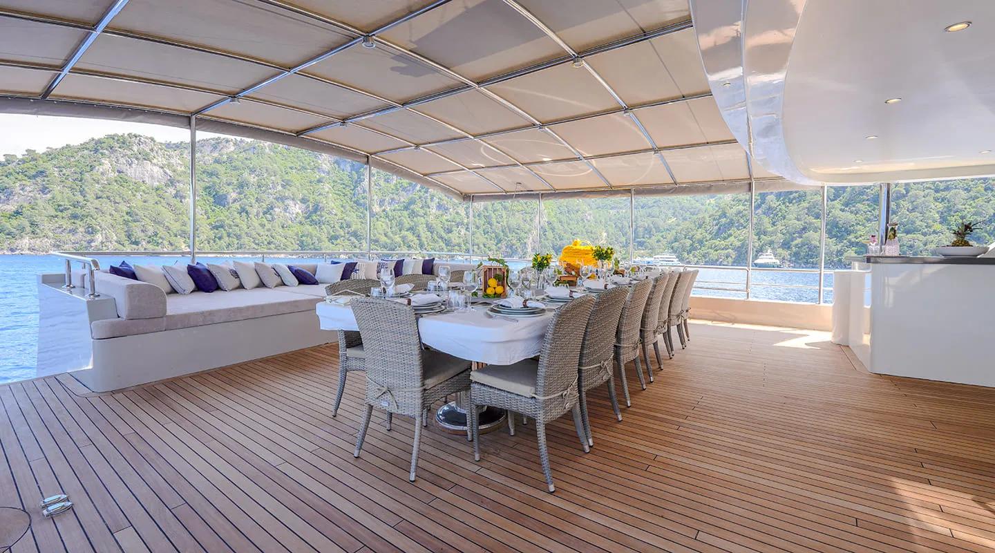 King Of The Sea gulet amenities exterior deck in Türkiye