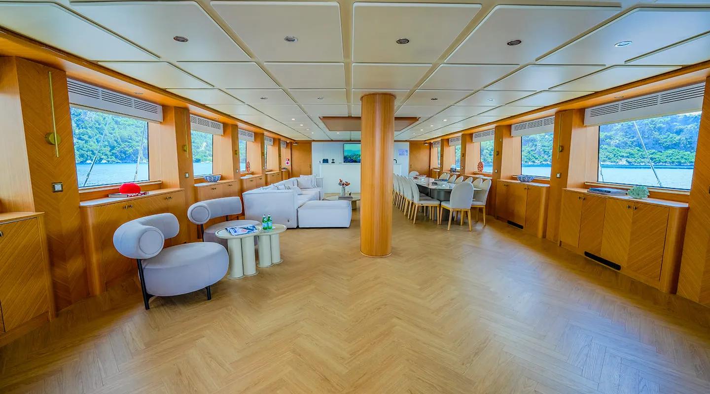 King Of The Sea gulet amenities interior cabin in Türkiye