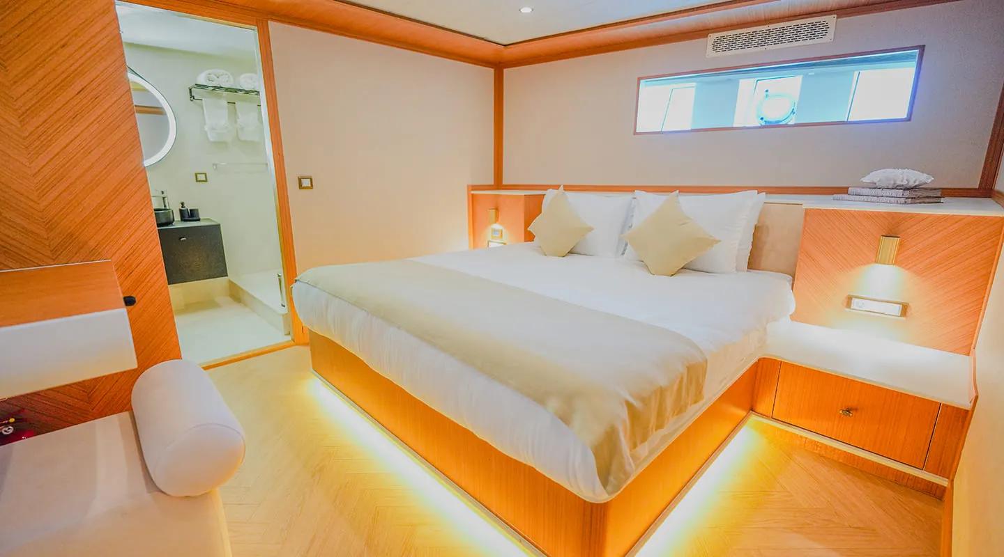 King Of The Sea gulet accommodation interior cabin in Türkiye
