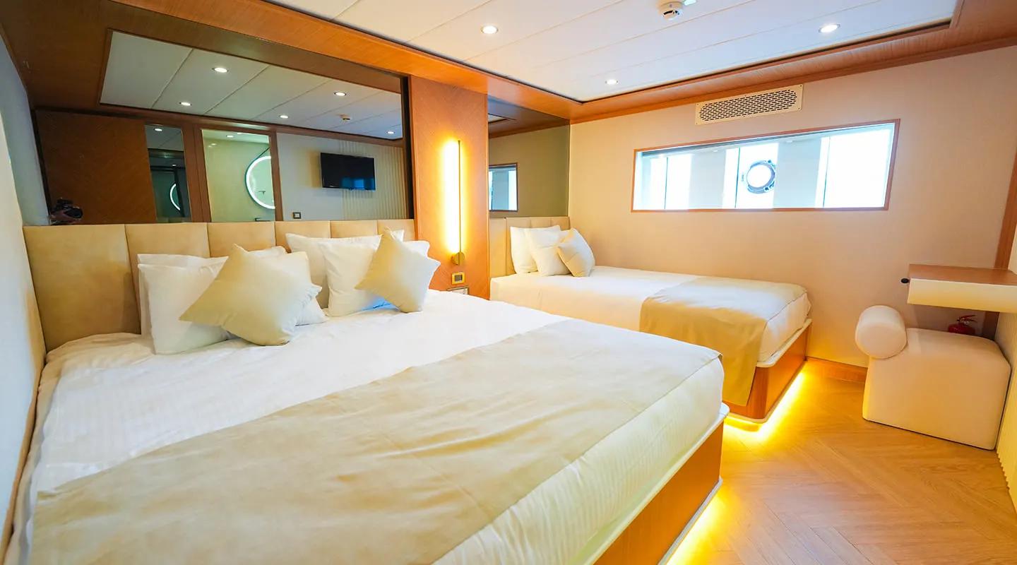 King Of The Sea gulet accommodation interior cabin in Türkiye