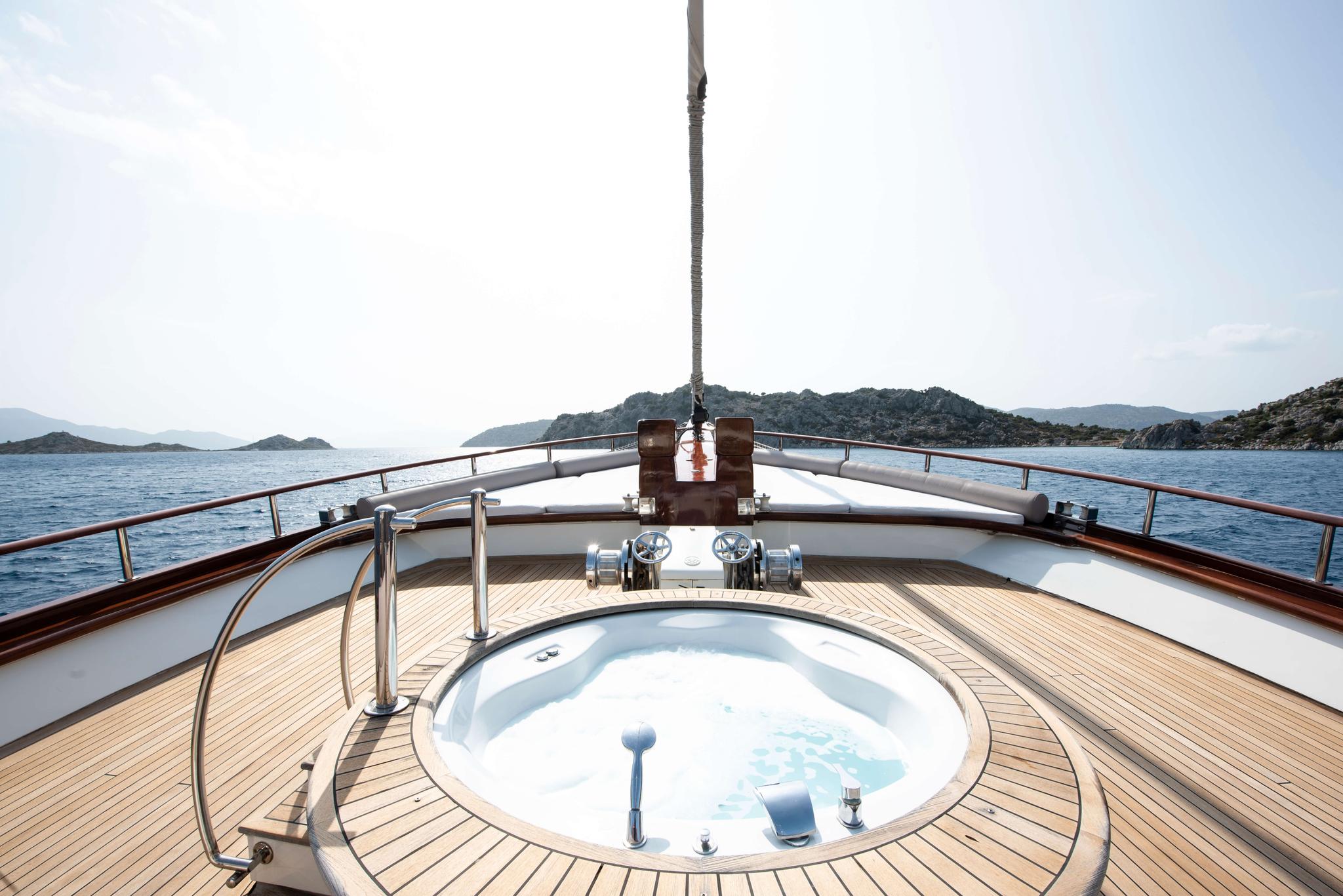 Mare Nostrum gulet amenities exterior deck in Greece