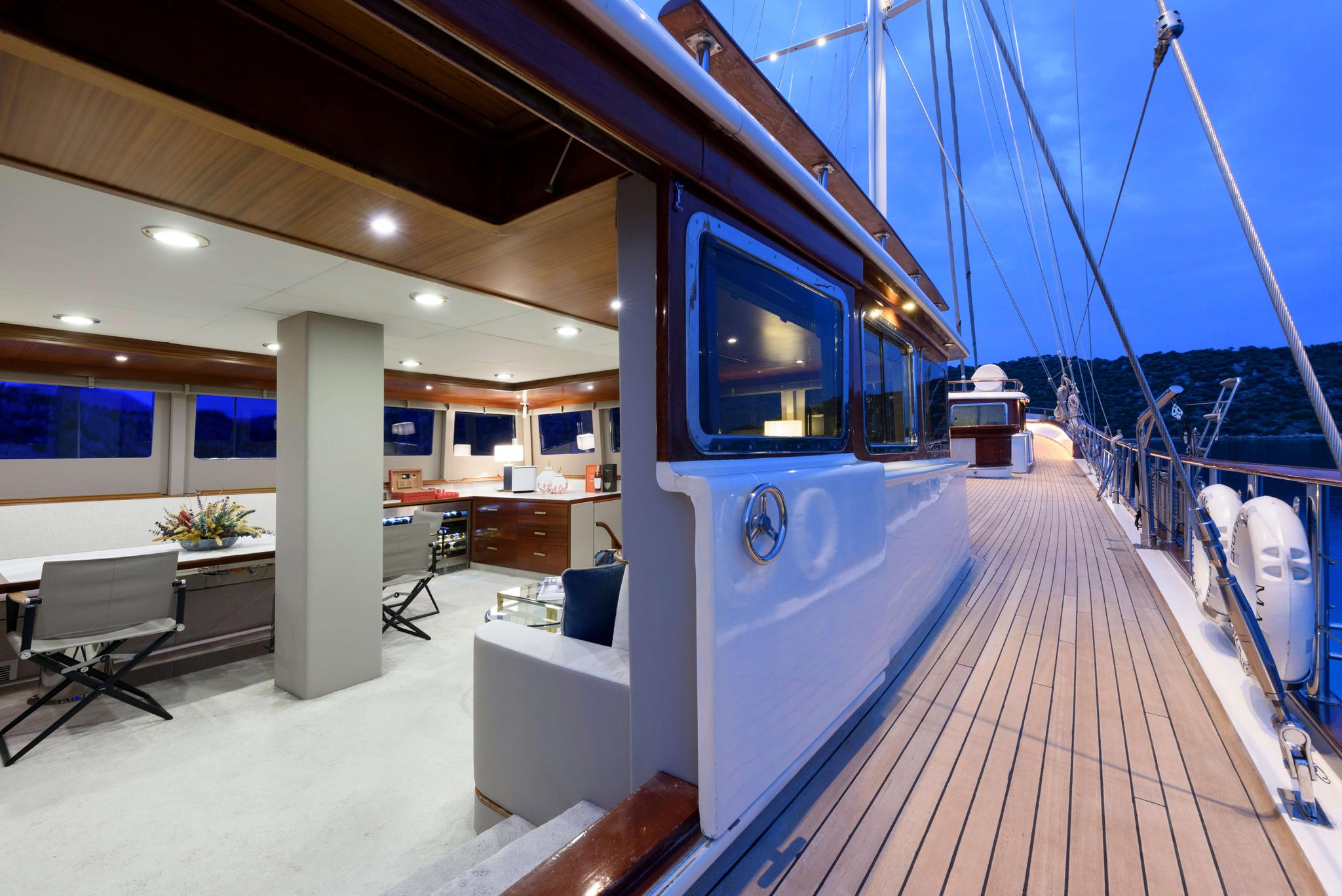 Mare Nostrum gulet exterior deck in Greece