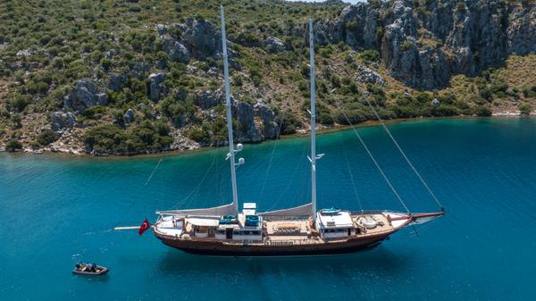 Mare Nostrum gulet aerial view in Greece