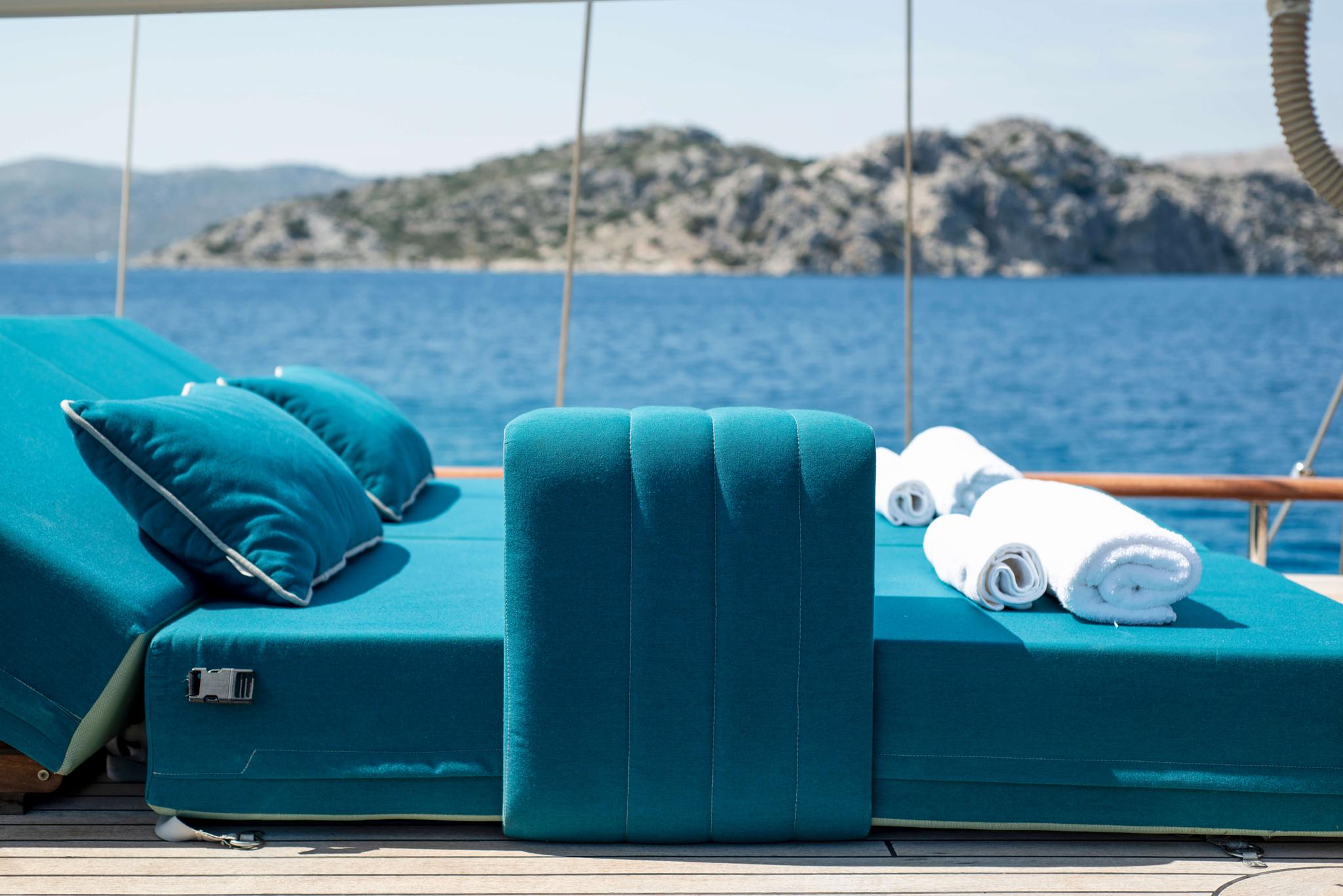 Mare Nostrum gulet exterior deck in Greece