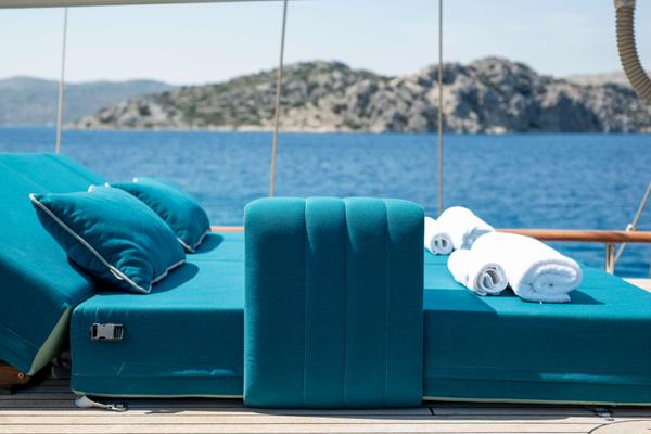 Mare Nostrum gulet exterior deck in Greece