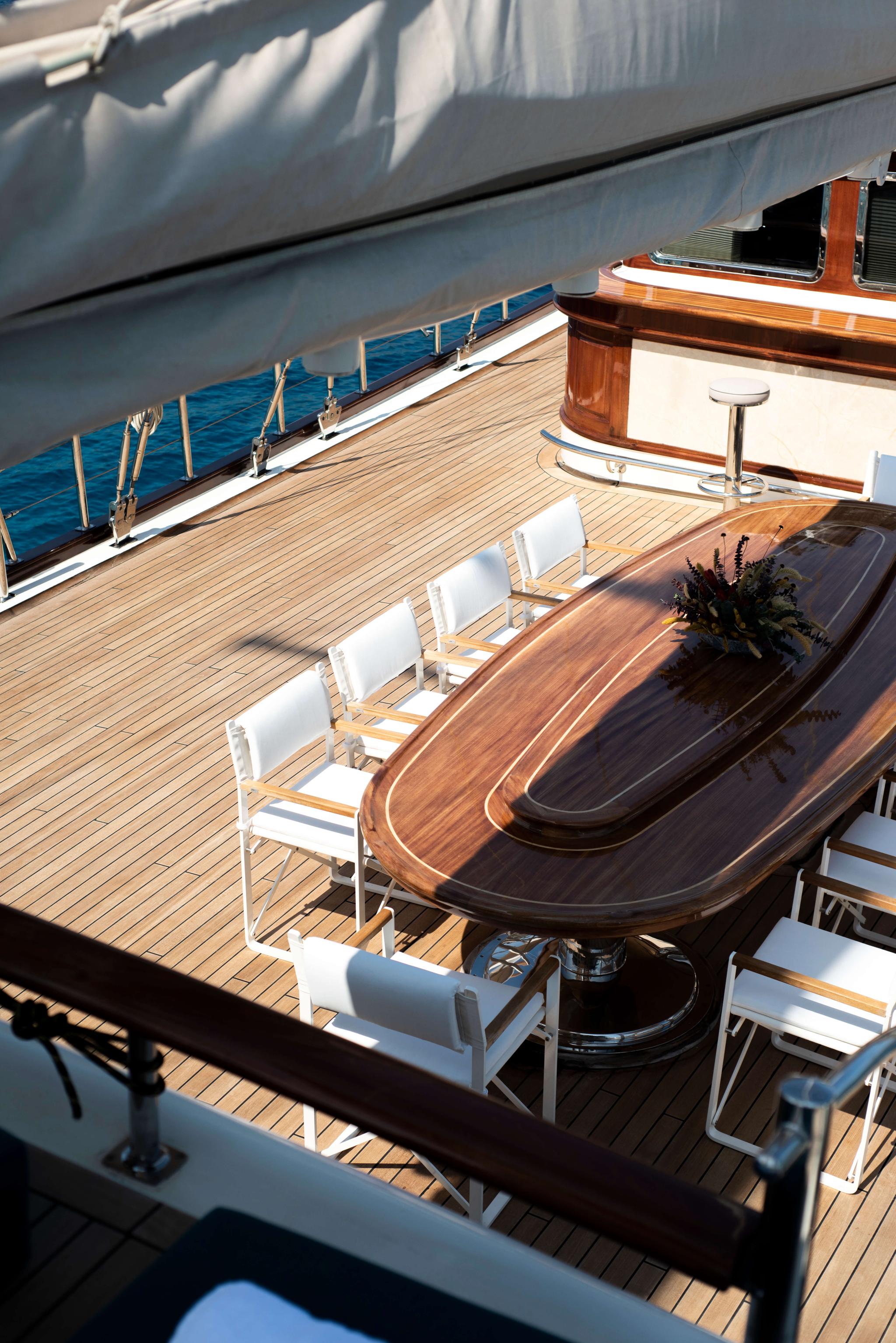 Mare Nostrum gulet exterior deck in Greece