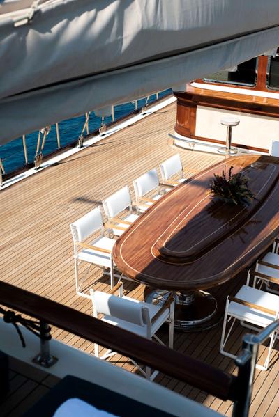 Mare Nostrum gulet exterior deck in Greece