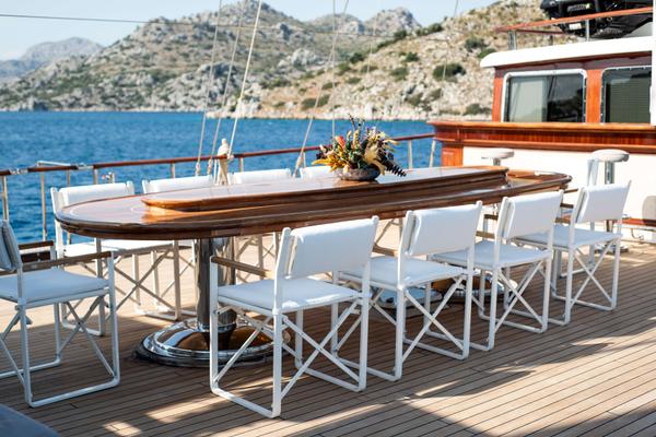 Mare Nostrum gulet exterior deck in Greece