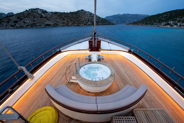 Mare Nostrum gulet exterior deck in Greece